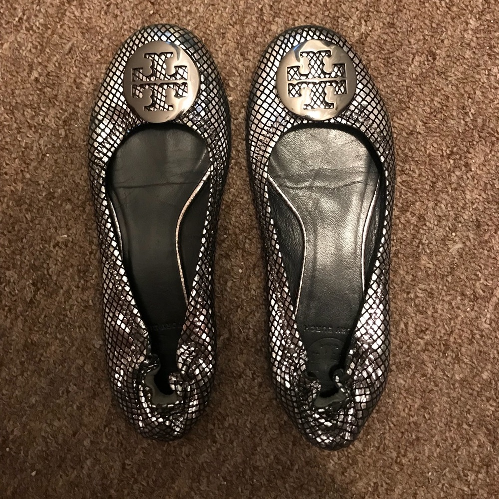 Authentic Tory Burch Metallic Ballet Flat
